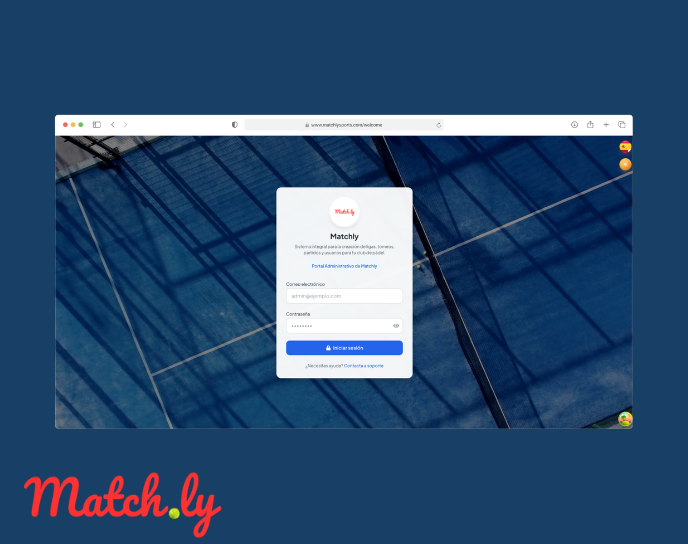 Matchly - plataforma para clubs de pádel